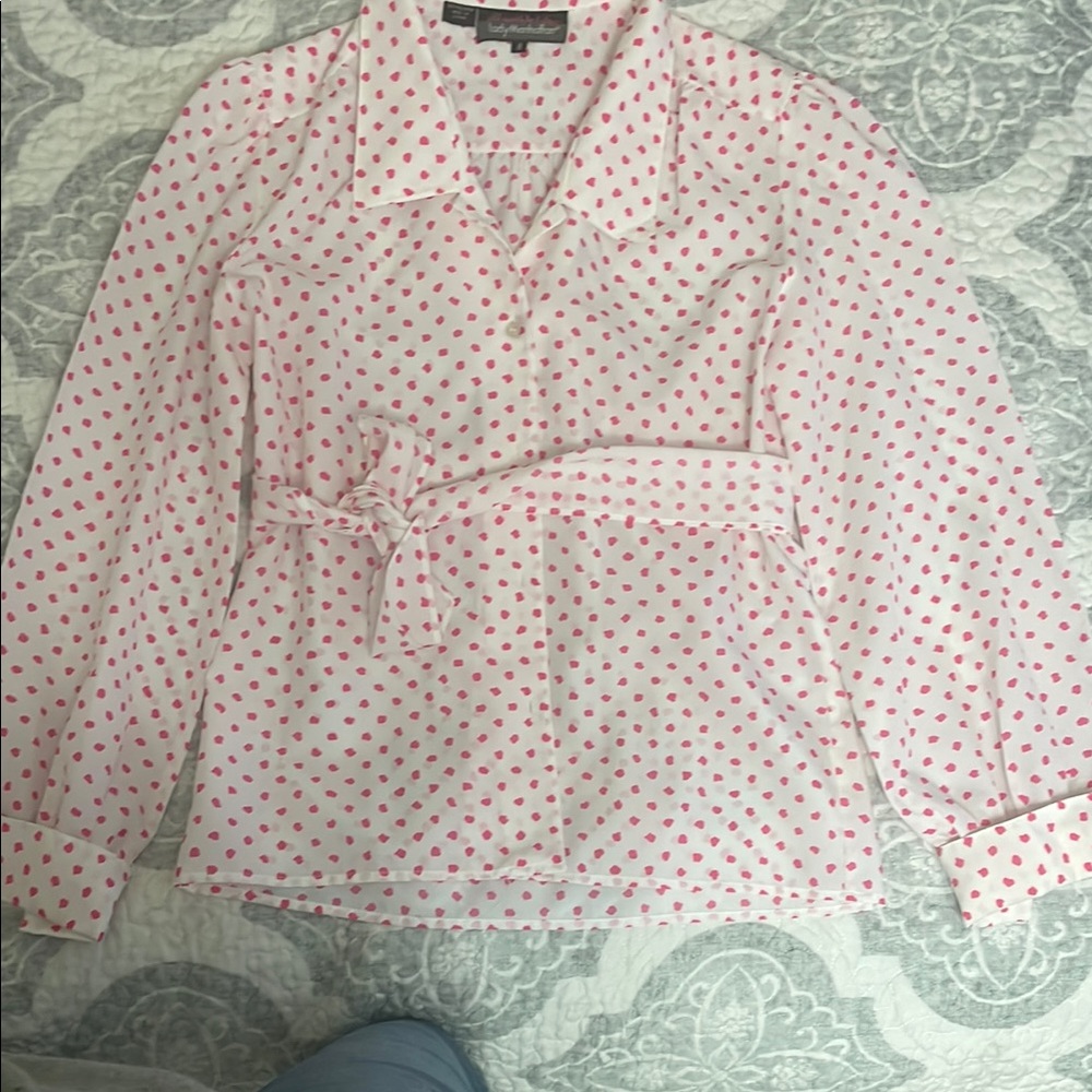 Pink Heart Pattern Blouse